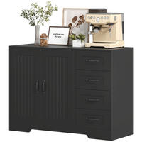 SIDEBOARD 105/40/76 cm mit 4 Schubladen & 1 Tür in Schwarz/Weiß - Schwarz, Holz (105/76/40cm) - BEAOK