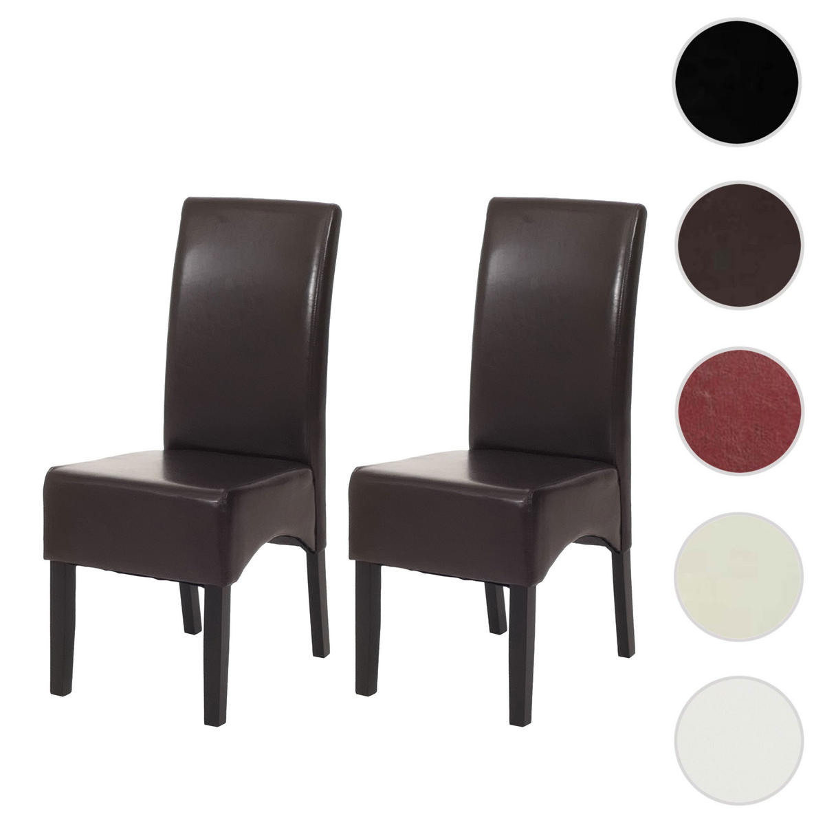 ESSZIMMERSTUHL 2er-Set klassisch und zeitlos 90x43x56cm Sitzhöhe 45cm Kunstleder dunkle Beine Braun - Braun, Kunststoff (43/90/56cm) - CHEFGASTRO