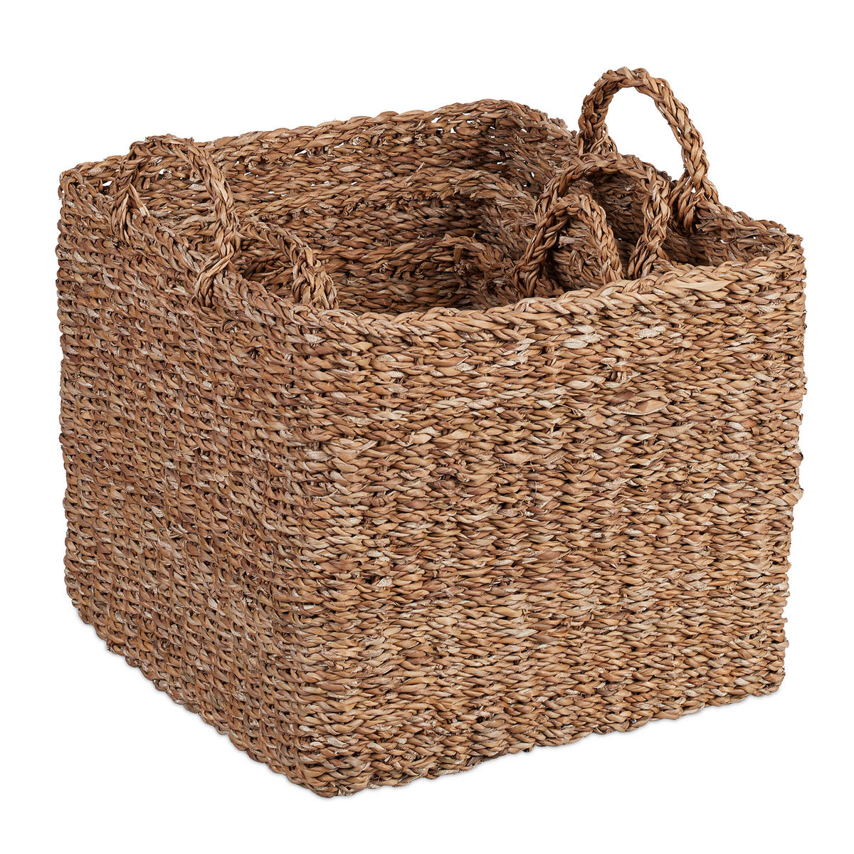 3TLG.AUFBEWAHRUNGSKORB-SET - Hellbraun, Textil (35/35/30cm) - Relaxdays