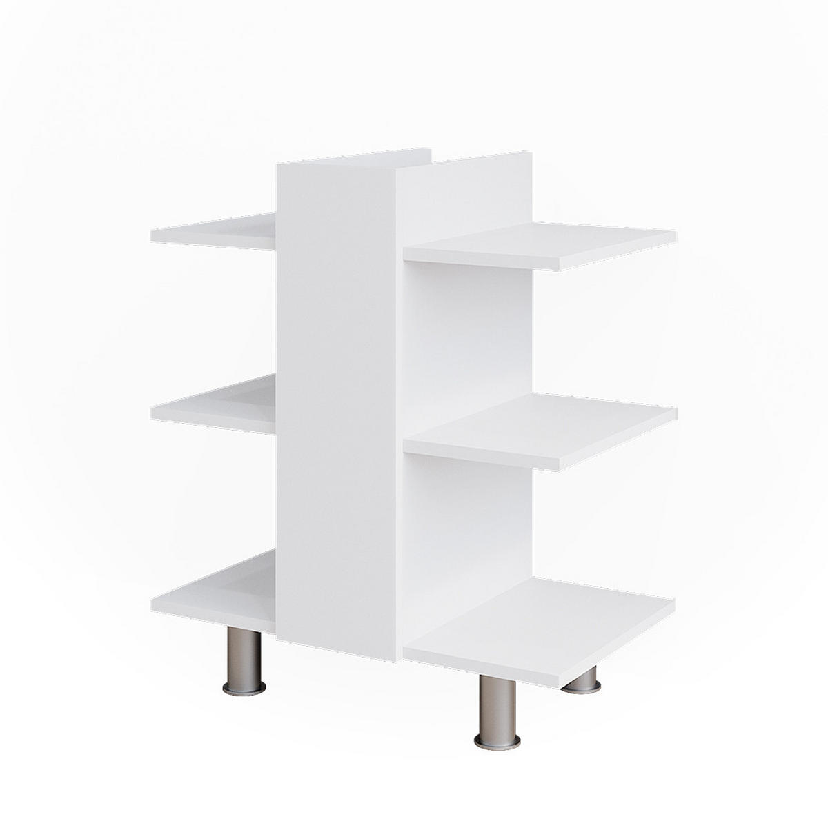 WASCHBECKENUNTERSCHRANK Fynn Weiß 60 x 70 cm mit 6 Ablage - Weiß, Holzwerkstoff (60/70/36.6cm) - Vicco