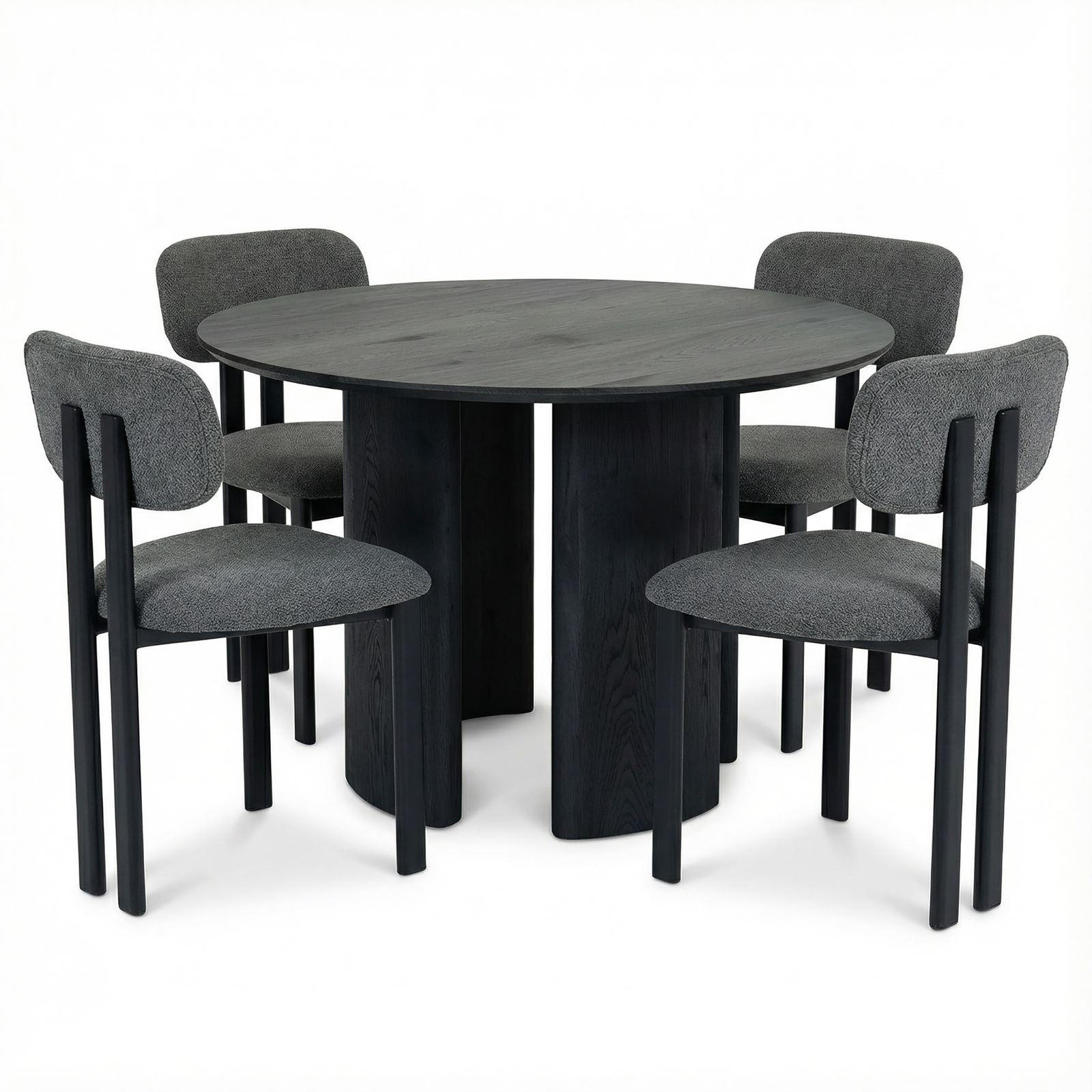 ESSGRUPPE ARVIKA FRANCA 5er Set schwarz - Schwarz, Holzwerkstoff - IDIMEX