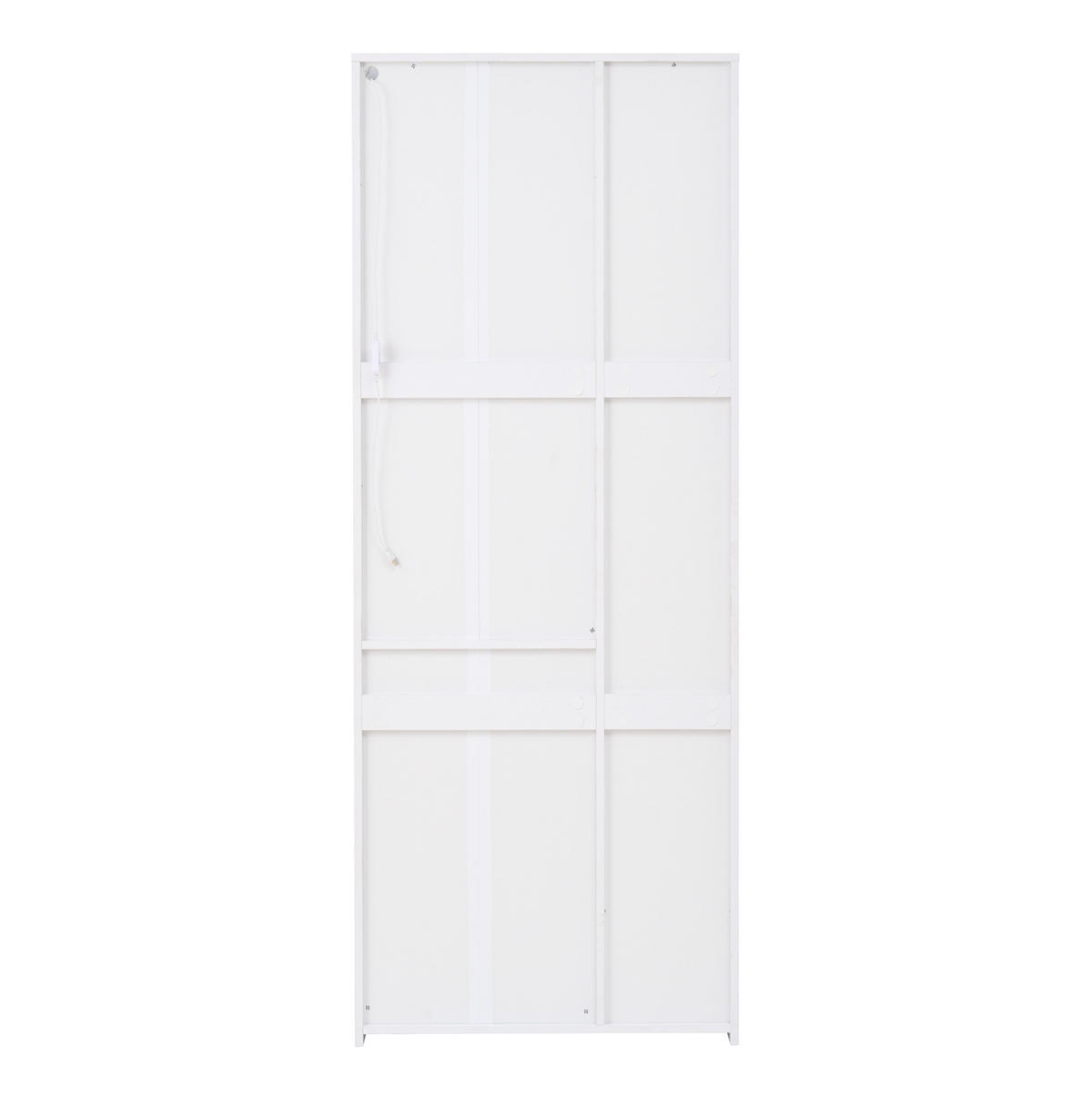 VITRINE 70/35/180 cm aus Spanplatte mit LED-Beleuchtung und Hochglanzfront Weiß - Weiß, Holzwerkstoff (70/180/35cm) - Modenvie