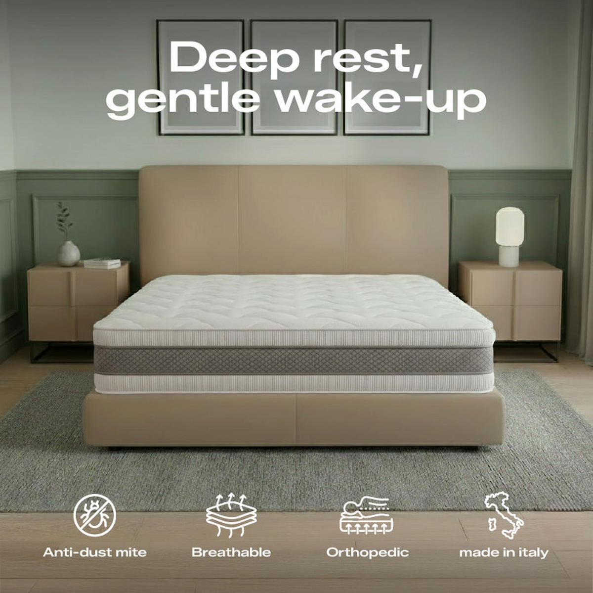 MATRATZE 120x200 20 cm mit hoher Festigkeit | Made in Italy - Weiß, Textil (120/200cm) - The White Stone