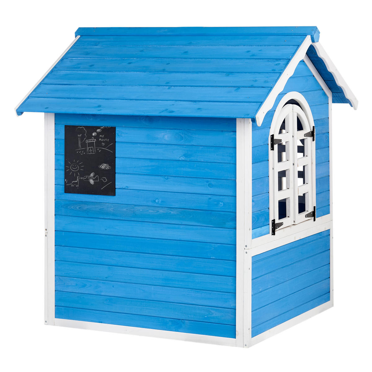 GARTENSPIELHAUS Blau Kokkoni - Blau/Weiß, Holz (118/129/115cm) - Beliani