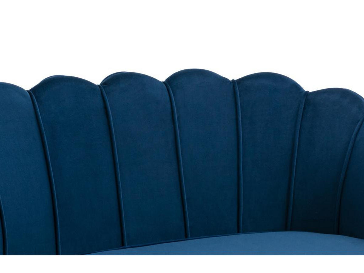 MUSCHELSOFA 2-Sitzer - Samt - Dunkelblau - DANDELION - Blau, Textil (73/78/124cm) - Pascal Morabito