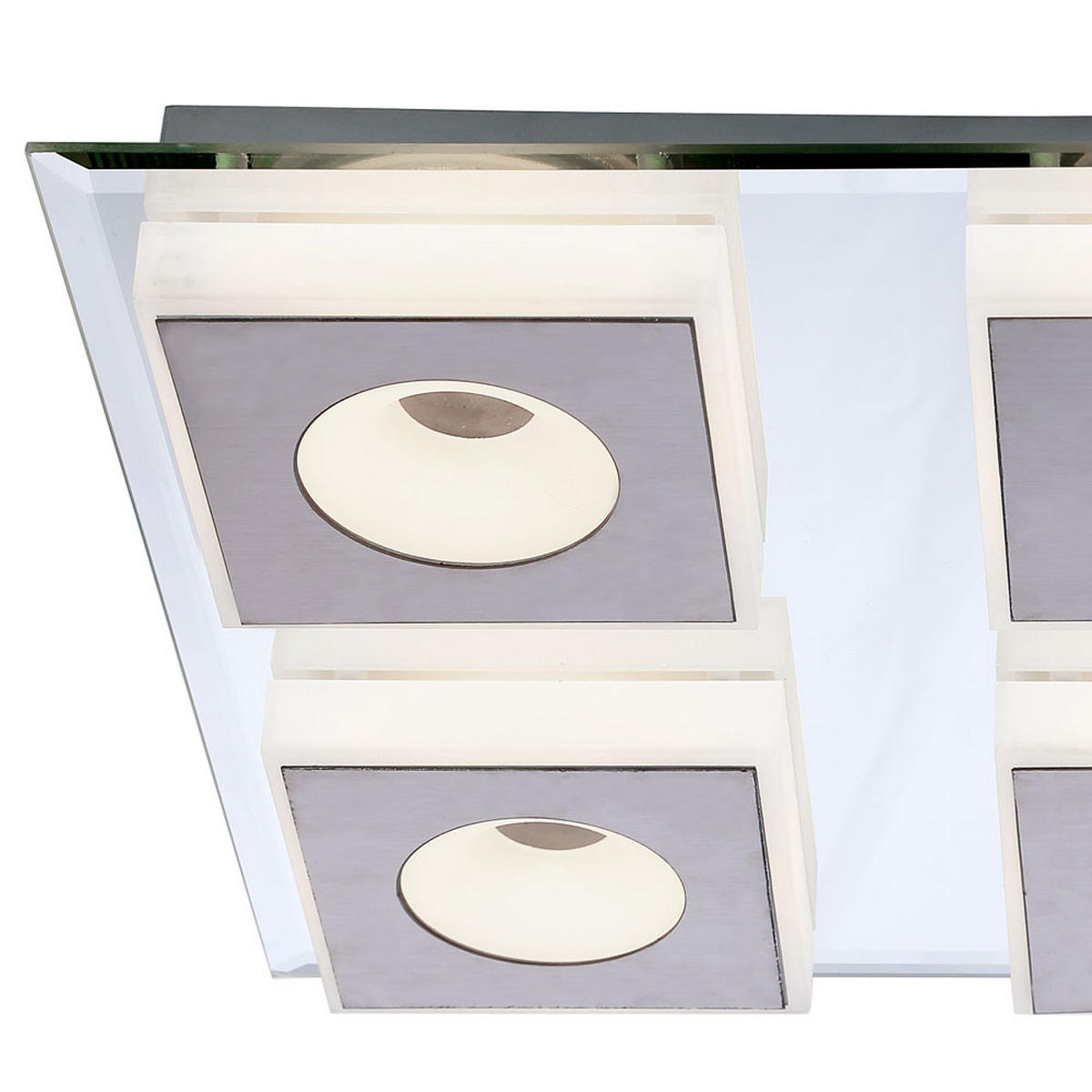 LED DECKENLEUCHTE BIOKO Silber Metall - Silberfarben, Metall (33/33/5cm) - Globo Lighting