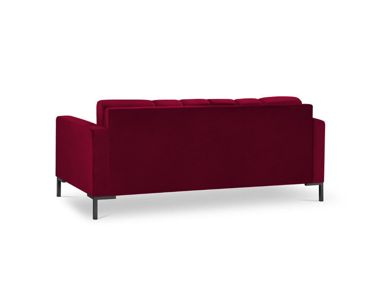 SOFA Mamaia aus Samt rot 3 Sitzplätze - Rot, Textil (92/75/177cm) - Micadoni