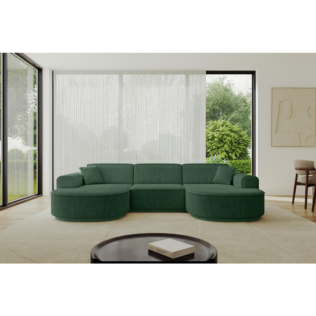 Thumbnail - Altdecor Wohnlandschaft, Grün, Textil, 4-Sitzer, U-Form, 295x81x163 cm, Wohnzimmer, Sofas & Couches, Wohnlandschaften, W...