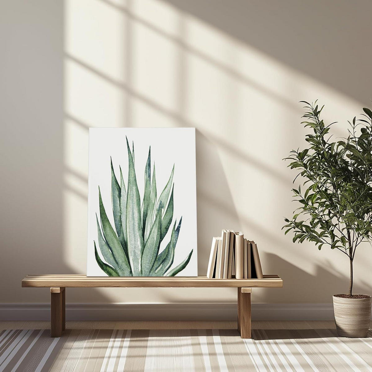 WANDBILDER Set Aloe Vera 40 x 30 cm - Grün, Textil (30/0.5cm)