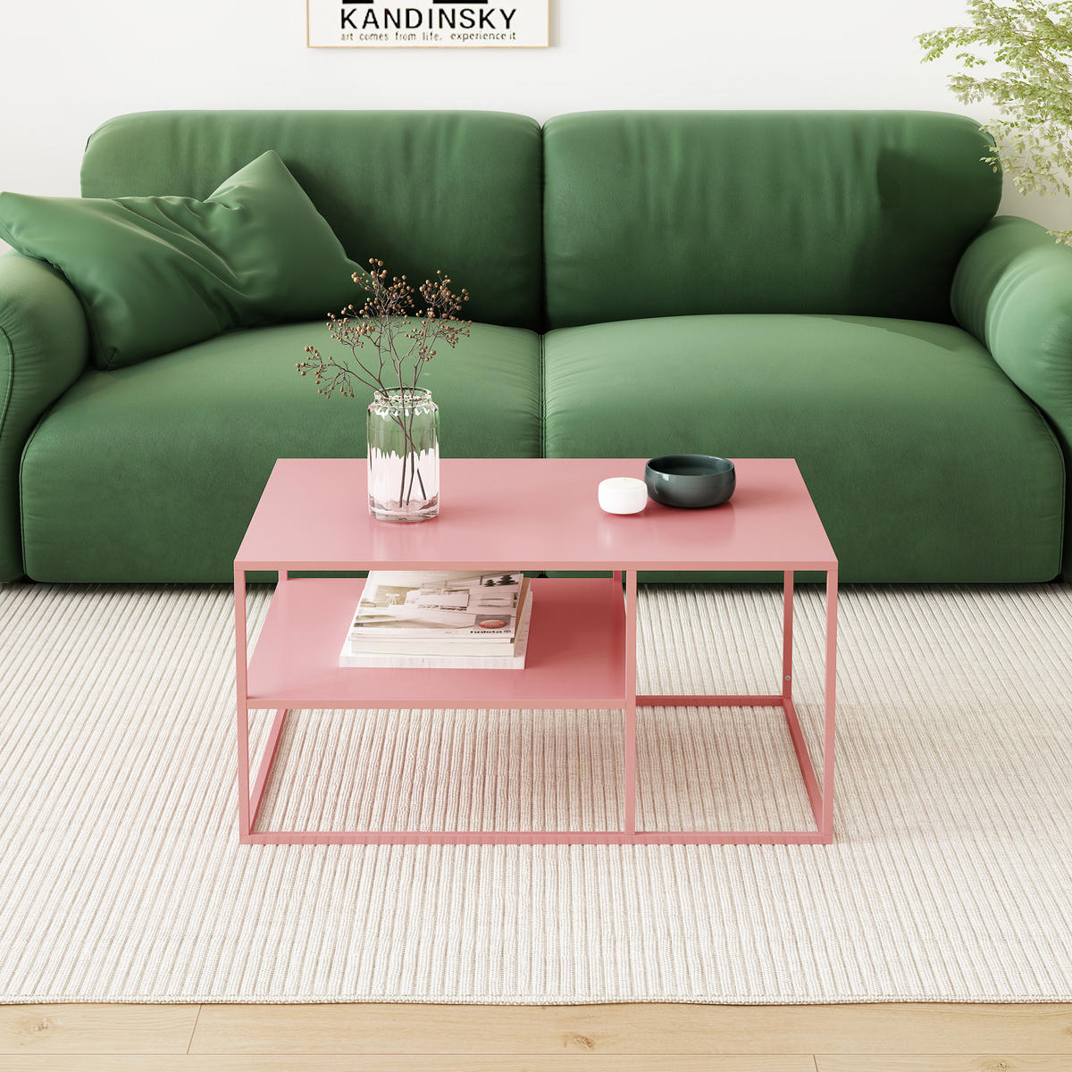 COUCHTISCH Solund 45/90/60 cm - Pink, Metall (60/90/45cm) - [en.casa]