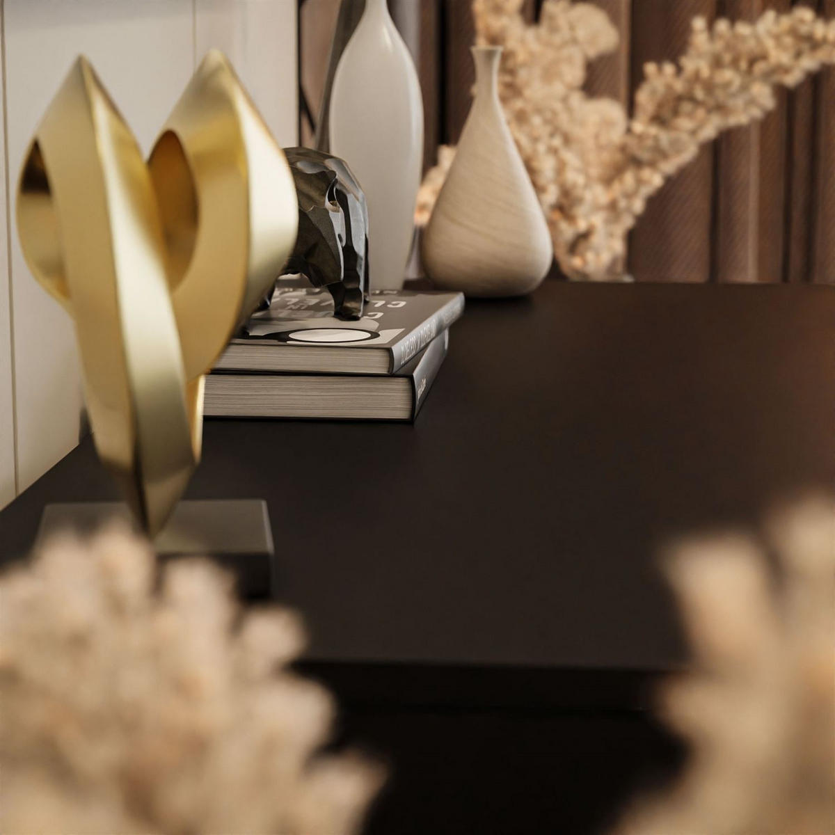 KONSOLE BLANCO LOFT II Schwarz Hochglanz PUSH OPEN - Schwarz Hochglanz/Schwarz, Holzwerkstoff (42/100/81cm) - Lookway