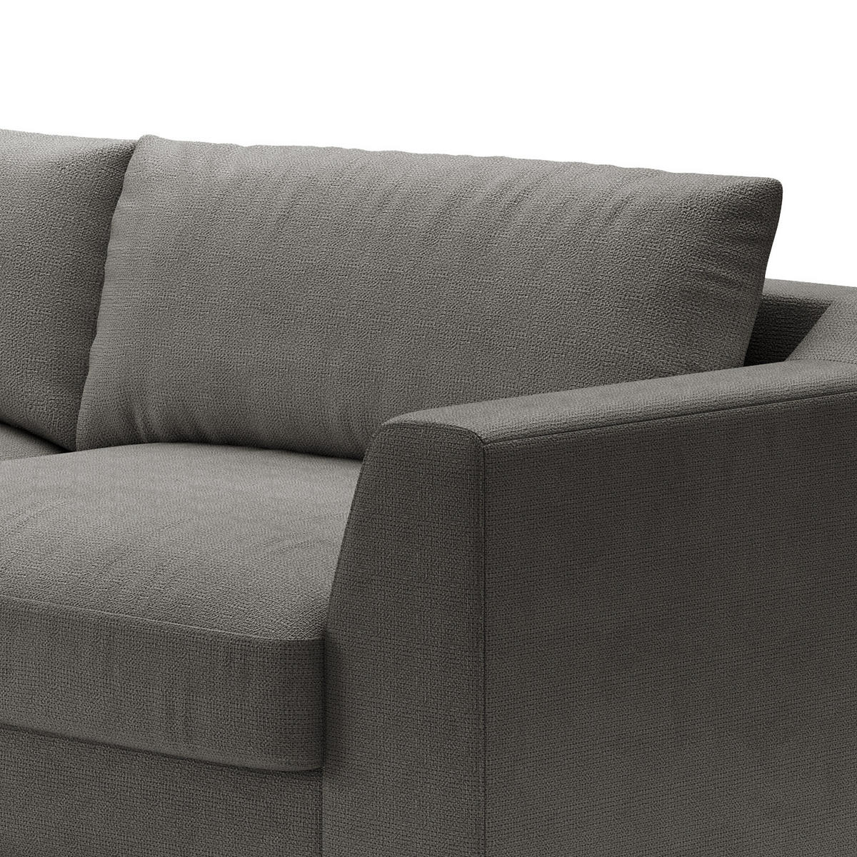 BIG-SOFA - Grau, Kunststoff/Textil (274/90/112cm) - home24