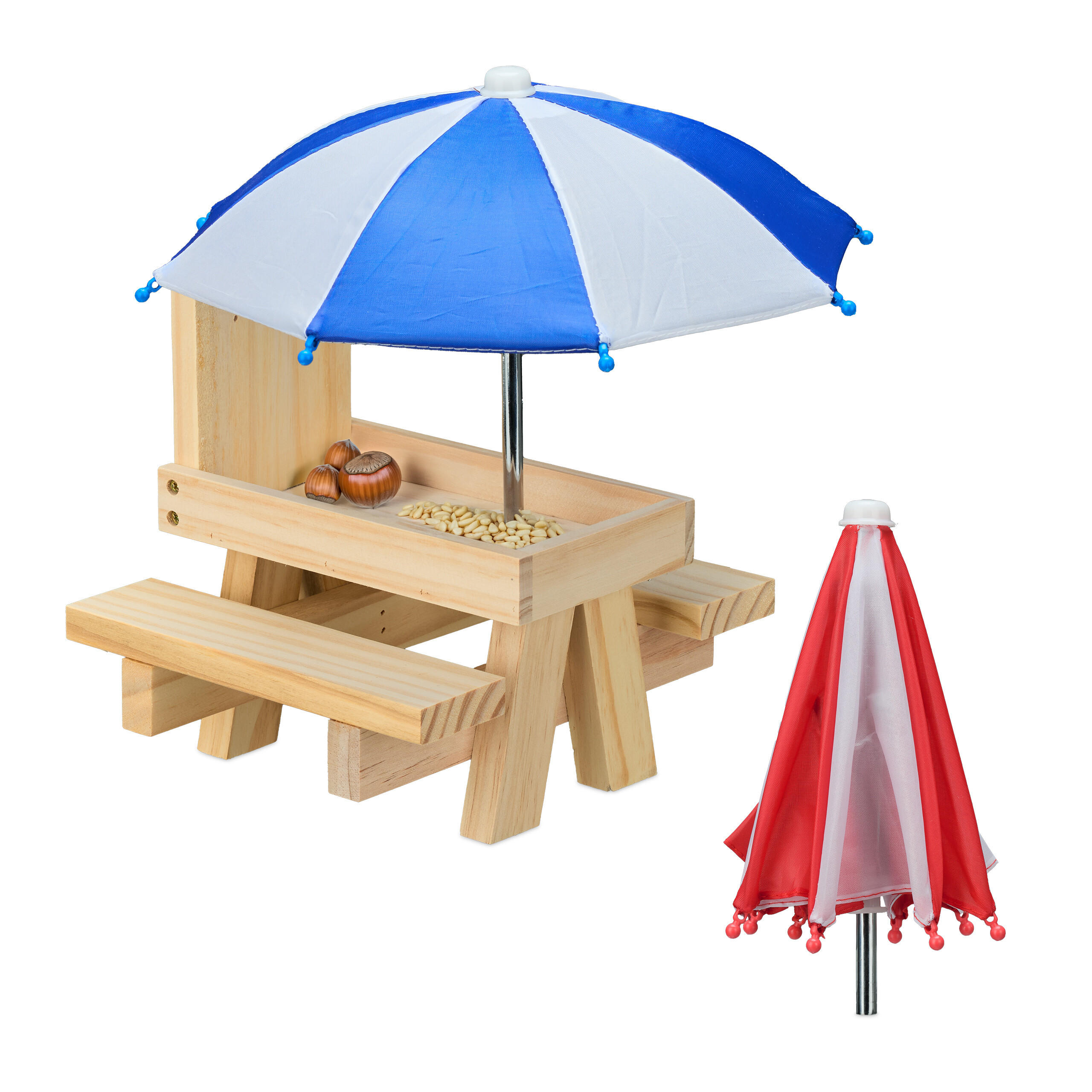 EICHHÖRNCHENTISCH - Hellbraun, Holz/Textil (28/29/28cm) - Relaxdays