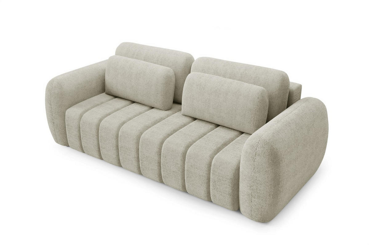 SCHLAFSOFA mit Bettkasten Premium Beige - Beige/Schwarz, Holz/Holzwerkstoff (266/95/110cm) - Furnisell