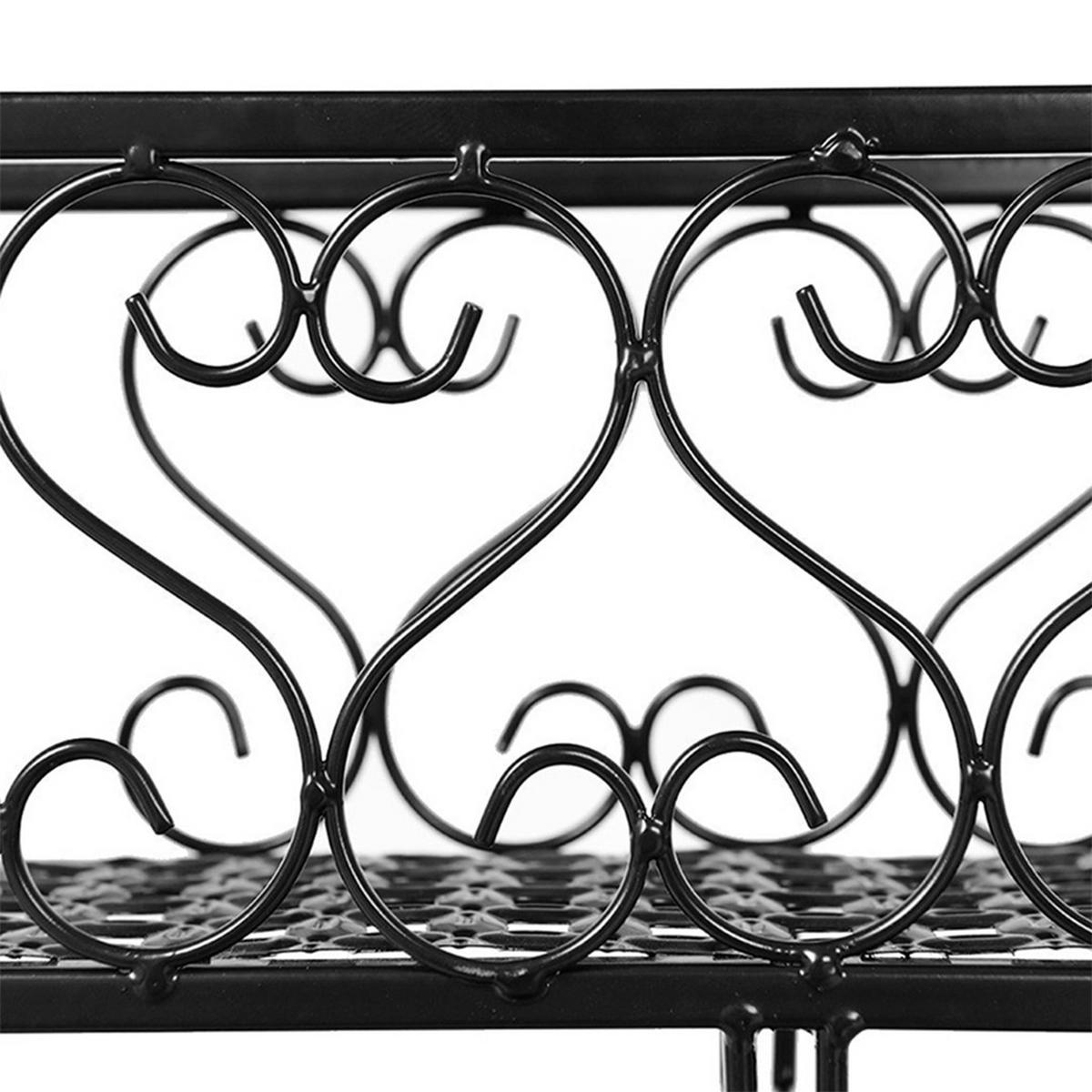 WEINREGAL Wandmontiertes mit Glashalter aus Eisen Sichere Aufbewahrung Vielfältige Anwendung 50 x 10 x 17 cm - Schwarz, Metall (50/17/10cm) - Livingandhome