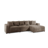 ECKSOFA Megan In Poso - Mokka, Holzwerkstoff/Textil (331/165cm) - Fun Möbel