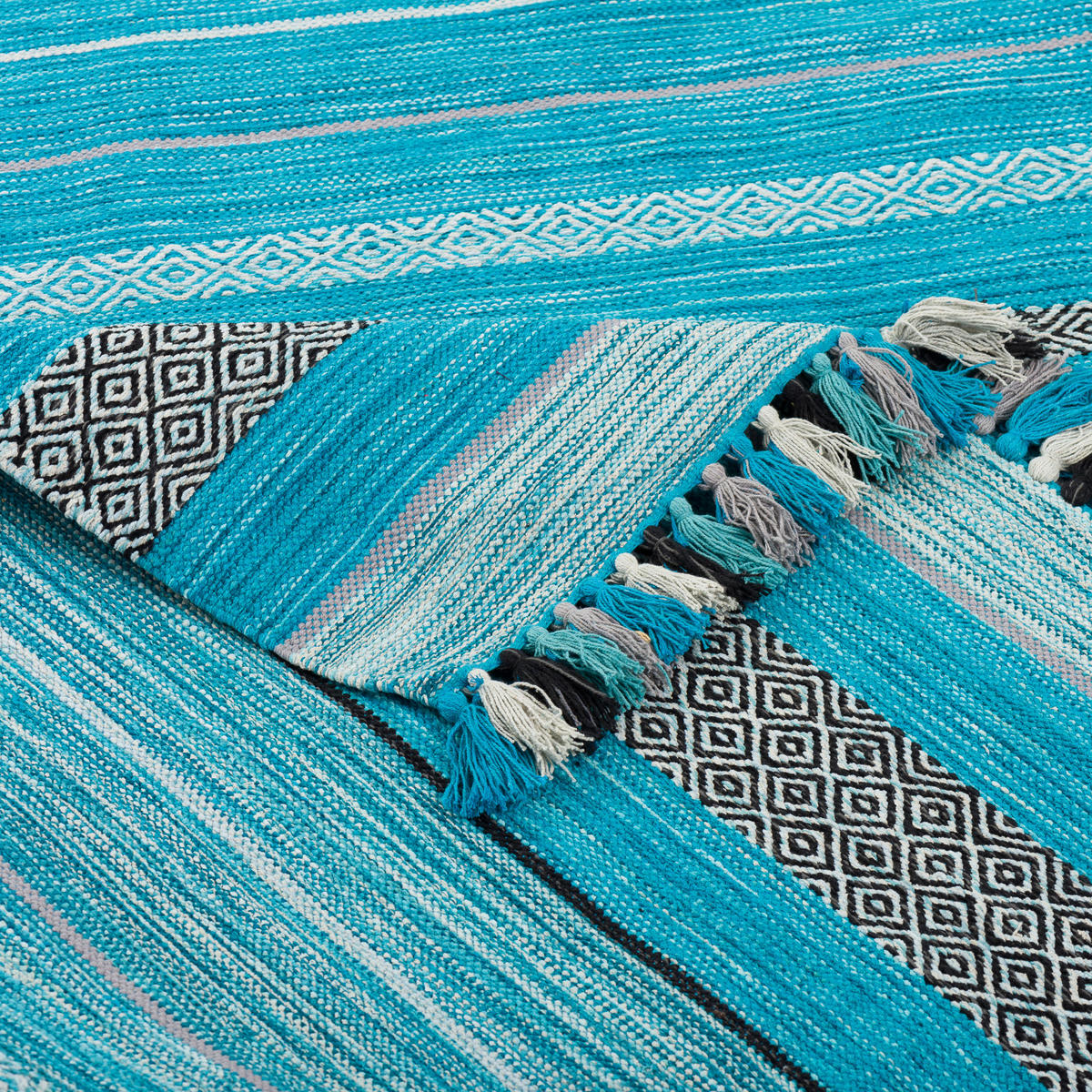 NATUR TEPPICH KELIM KALLEEN - Türkis, Textil (120/180cm) - Pergamon