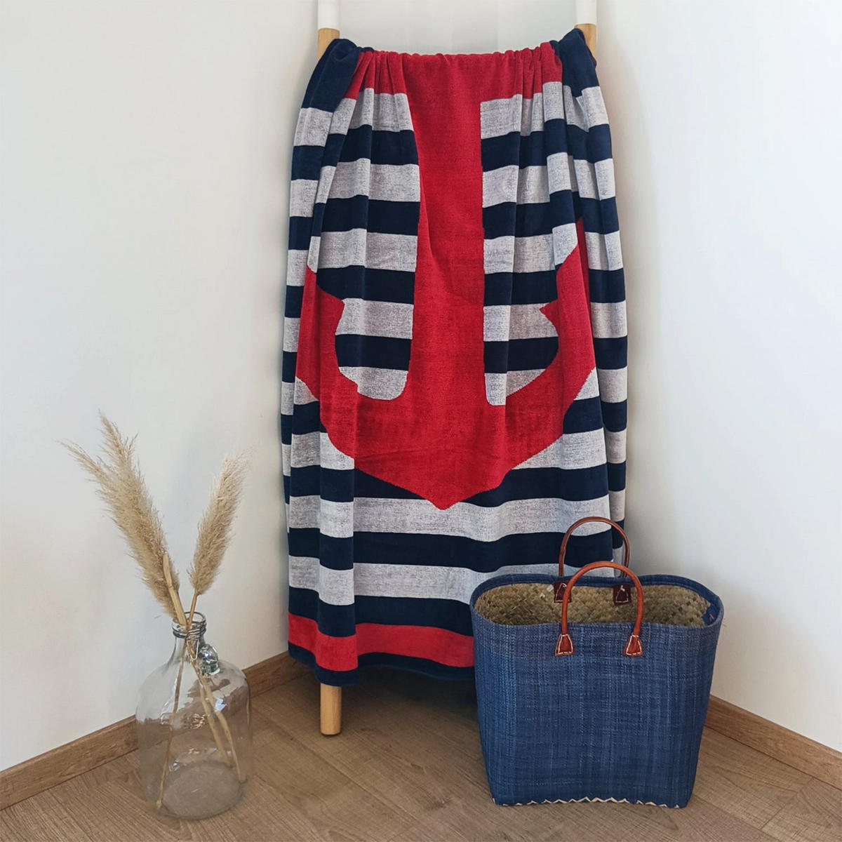 STRANDTUCH Frottee Velours Jacquard Conigli 140x180 400g/m² - Blau, Textil (140/180cm) - LE COMPTOIR DE LA PLAGE