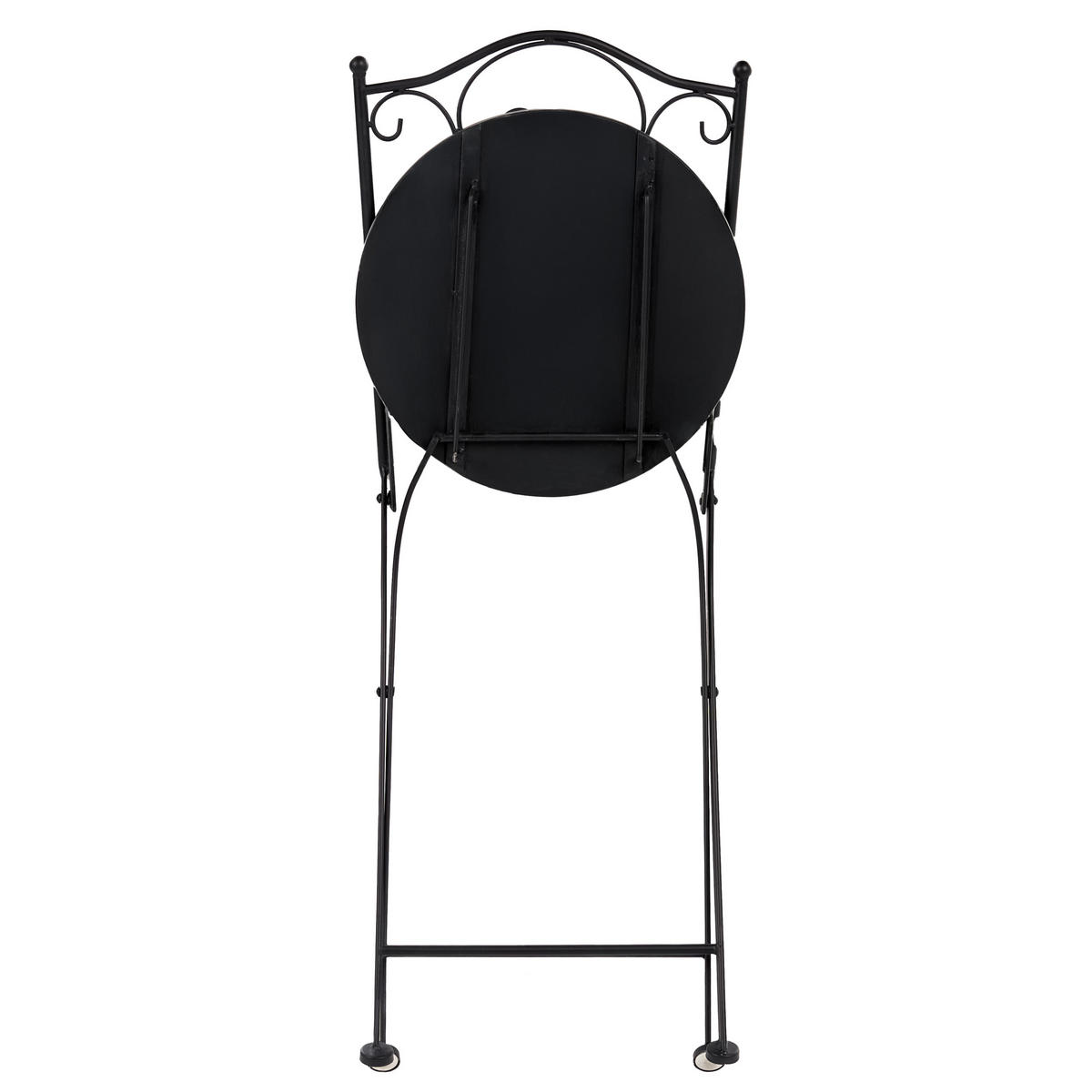 GARTENSTUHL 2er Set klappbar Metall Weiß/Blau Sirolo - Blau/Schwarz, Metall (40/90/44cm) - Beliani