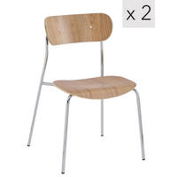 STUHL 2er-Set Holz Braun - Braun, Holz (51.5/79/50.5cm) - Nordlys