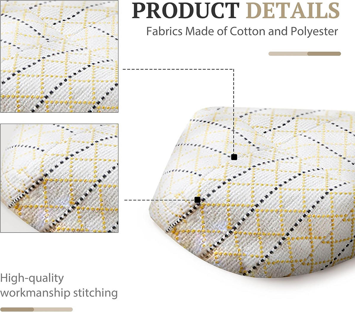 BODENKISSEN-BEZUG mit Rautenmuster gelb - Gelb, Textil (53/53/20cm) - Vercart