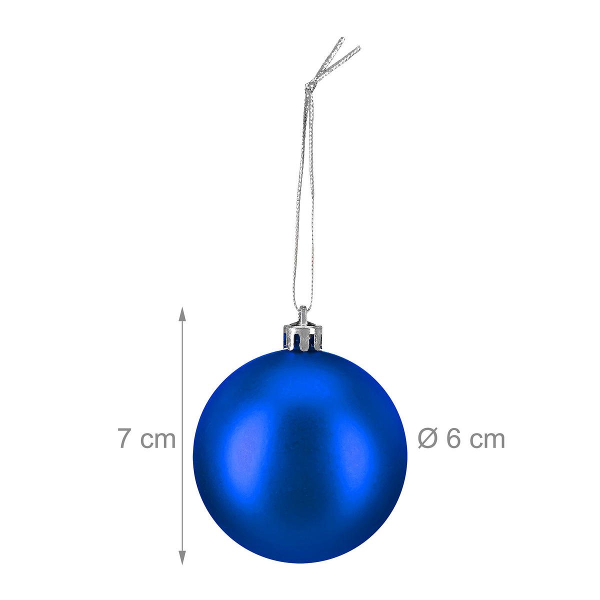 100XWEIHNACHTSKUGELN - Blau, Kunststoff (6/7/6cm) - Relaxdays