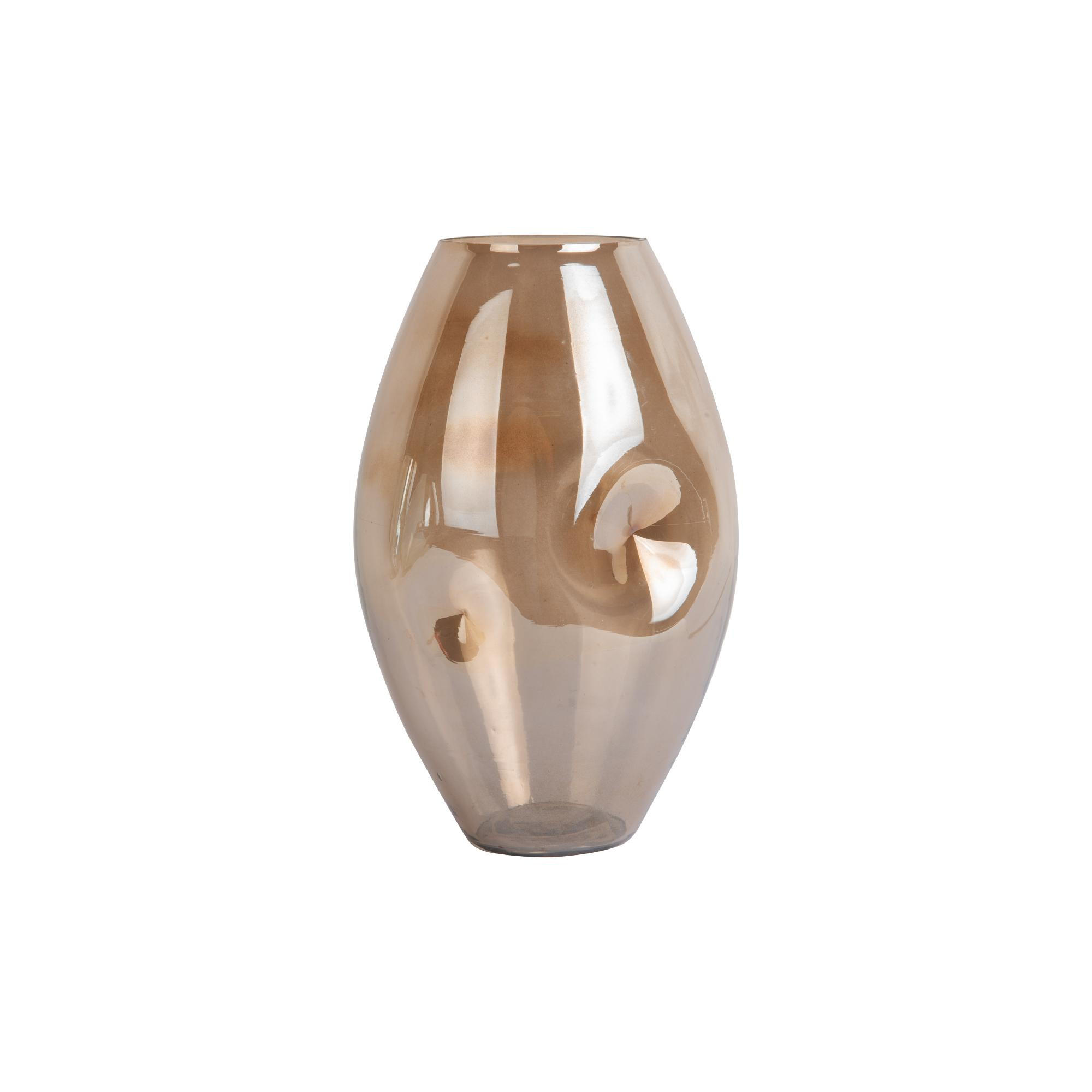 VASE Luster Organic Braun 15/15/23.5 cm - Braun, Glas (23.5cm) - Present Time