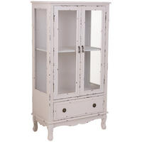 VITRINE mit 1 Schublade und 2 Türen 80x42x148 cm Weiß - Weiß, Holz (80/148/42cm) - Wanderlust