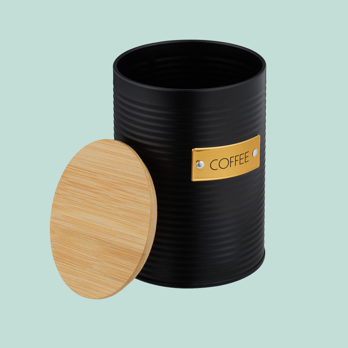 KAFFEEDOSE 2er Set - Schwarz, Holz/Kunststoff (11/16cm) - Relaxdays