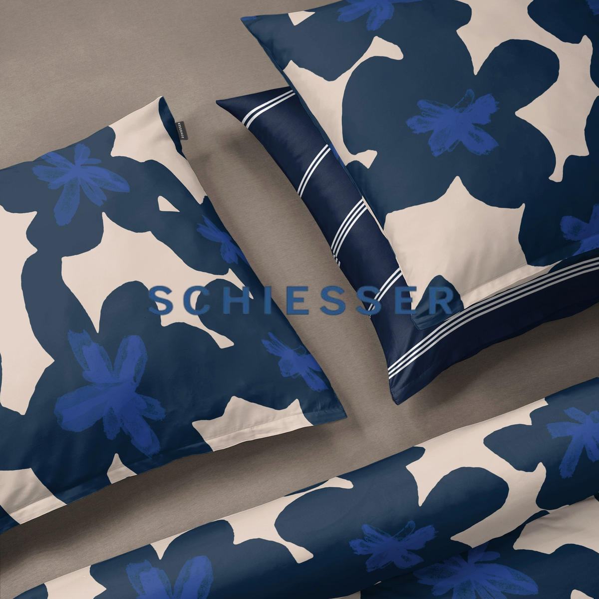 BETTWÄSCHESET Blossom - Renforcé - 2-teilig - 135 x 200 cm - Blau - Blau, Textil (135/200cm) - SCHIESSER