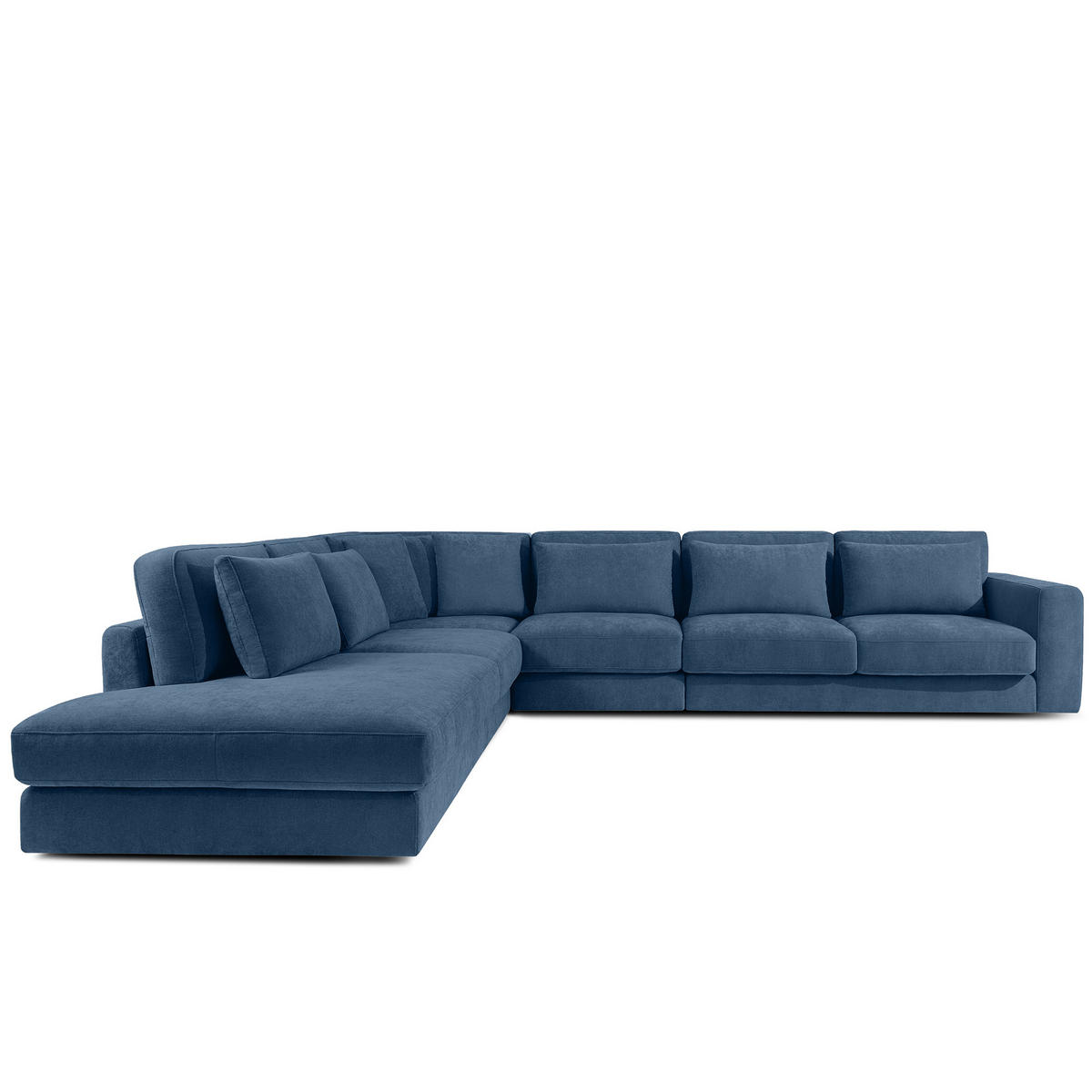 ECKSOFA XL links VERUS - Dunkelblau, Holz/Holzwerkstoff (377/328cm) - KONSIMO®