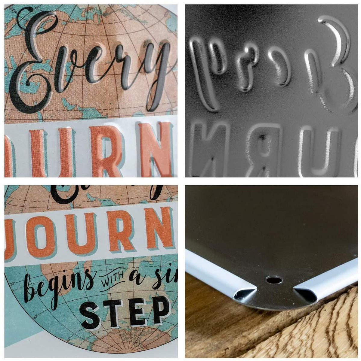 BLECHSCHILD 15/20 cm Word Up Every Journey - Multicolor, Metall (20/15/0.5cm) - Nostalgic-Art