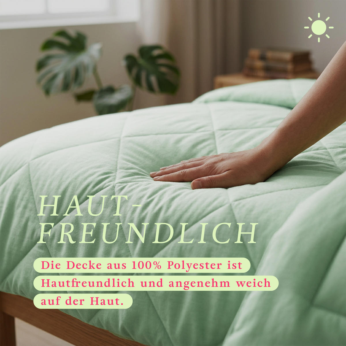 SOMMERBETT Steppbett leicht Mint 200x200 cm - Mintgrün, Textil (200/200cm) - Bestlivings