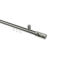 INNENLAUF-GARDINENSTANGEN-SET Sonius Zoena 120 cm, 1-läufig, 20 mm Ø Edelstahl-Optik - Edelstahlfarben, Metall (120cm) - INTERDECO