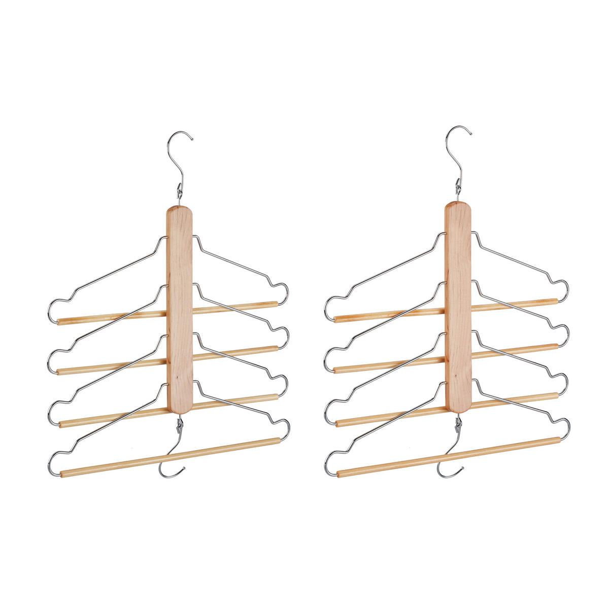 VIACERO vešákov - svetlohnedá, kov/drevo (2.5cm) - Relaxdays