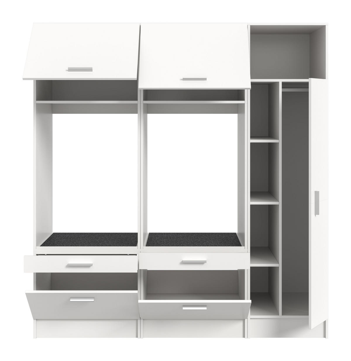 WASCHMASCHINENUMBAU 3tlg. Set Mixx Bad in weiß Nachbildung - modernes Design - B/H/T: 182x195x68 cm - Weiß, Holzwerkstoff (182/195/68cm) - Homes & Jones
