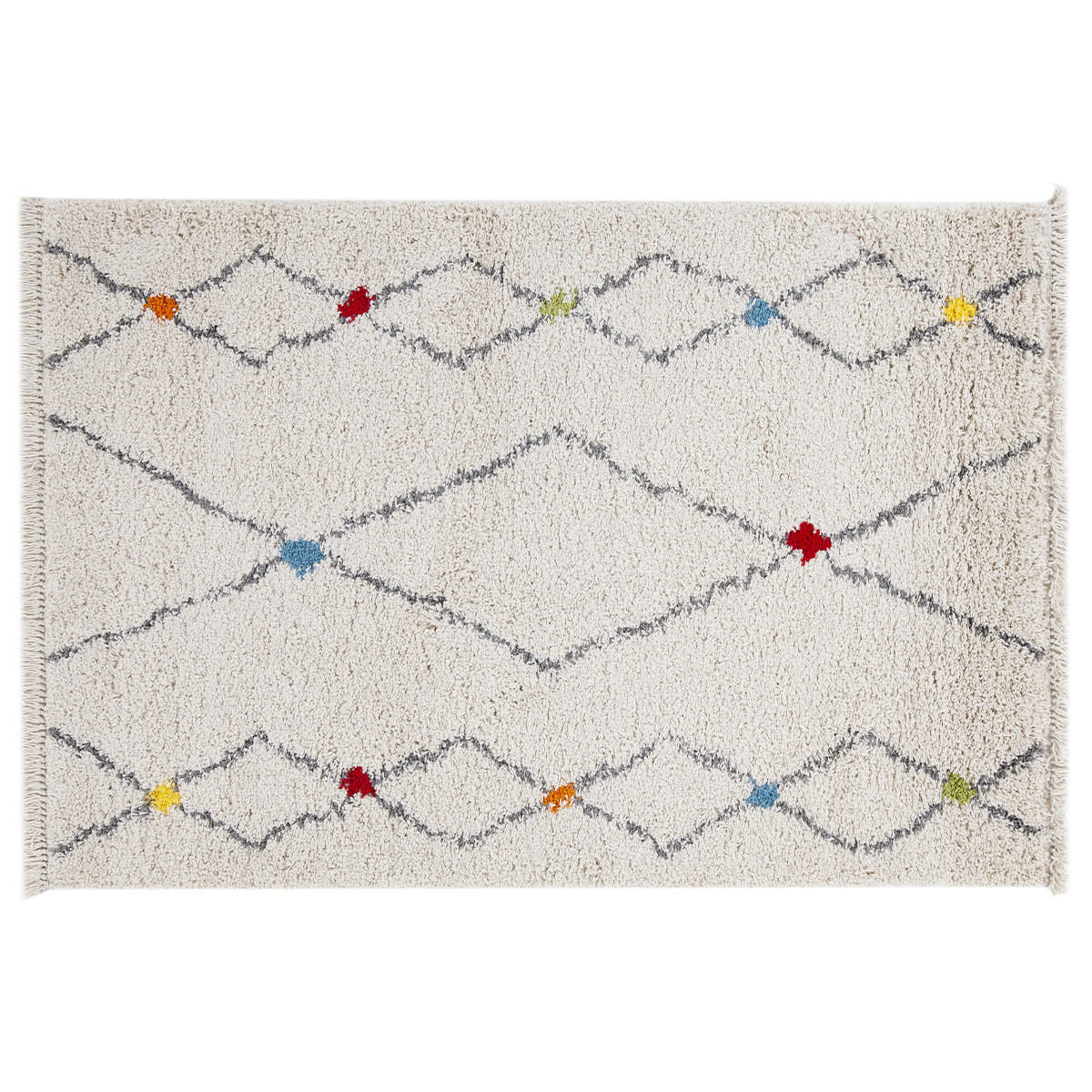 TEPPICH mit Rautenmuster 200 x 300 cm LIO - Beige, Kunststoff (60/120cm) - Miliboo