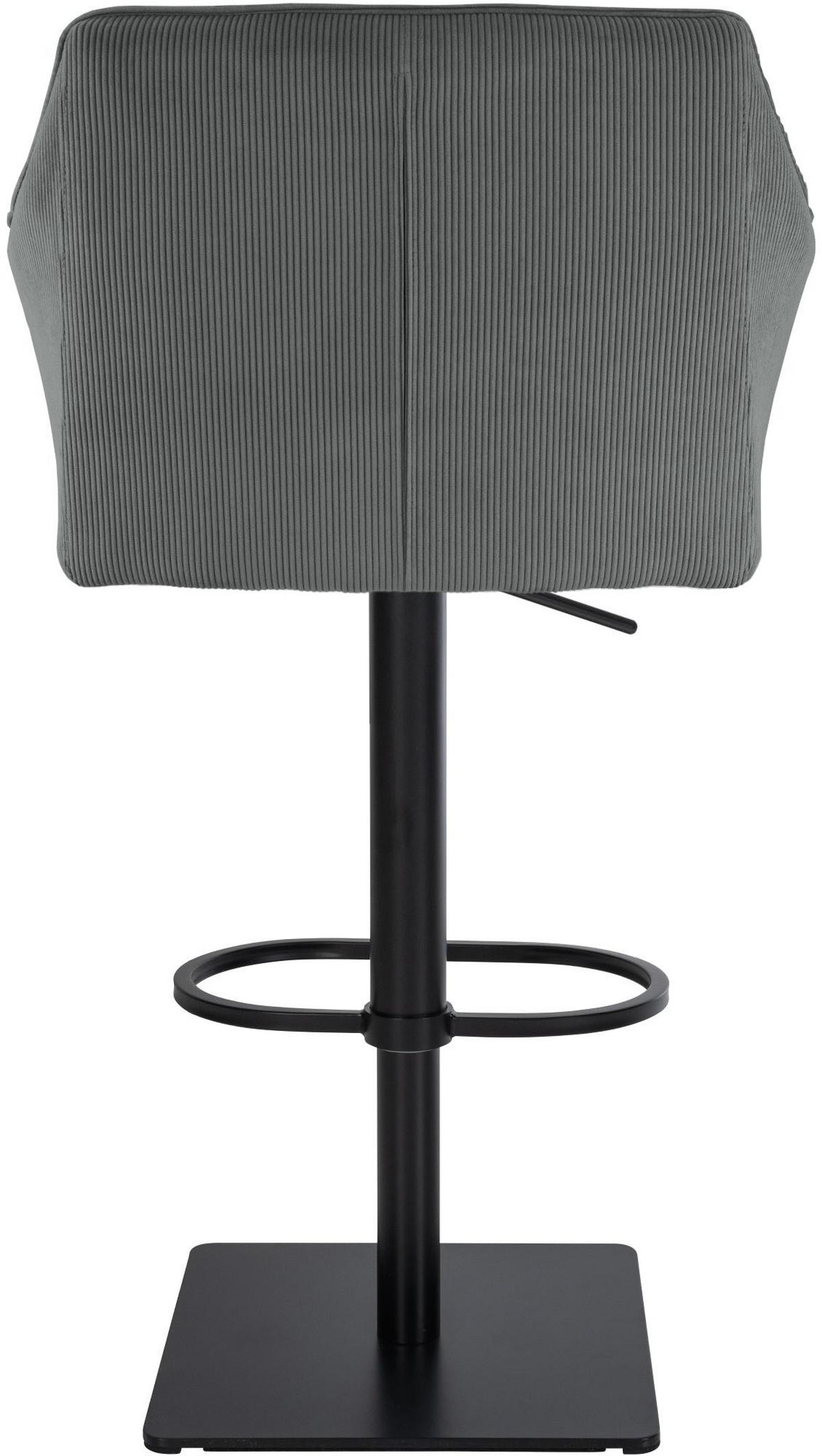 BARHOCKER Cord Grau - Schwarz/Grau, Textil/Metall (64/88/45cm) - CLP