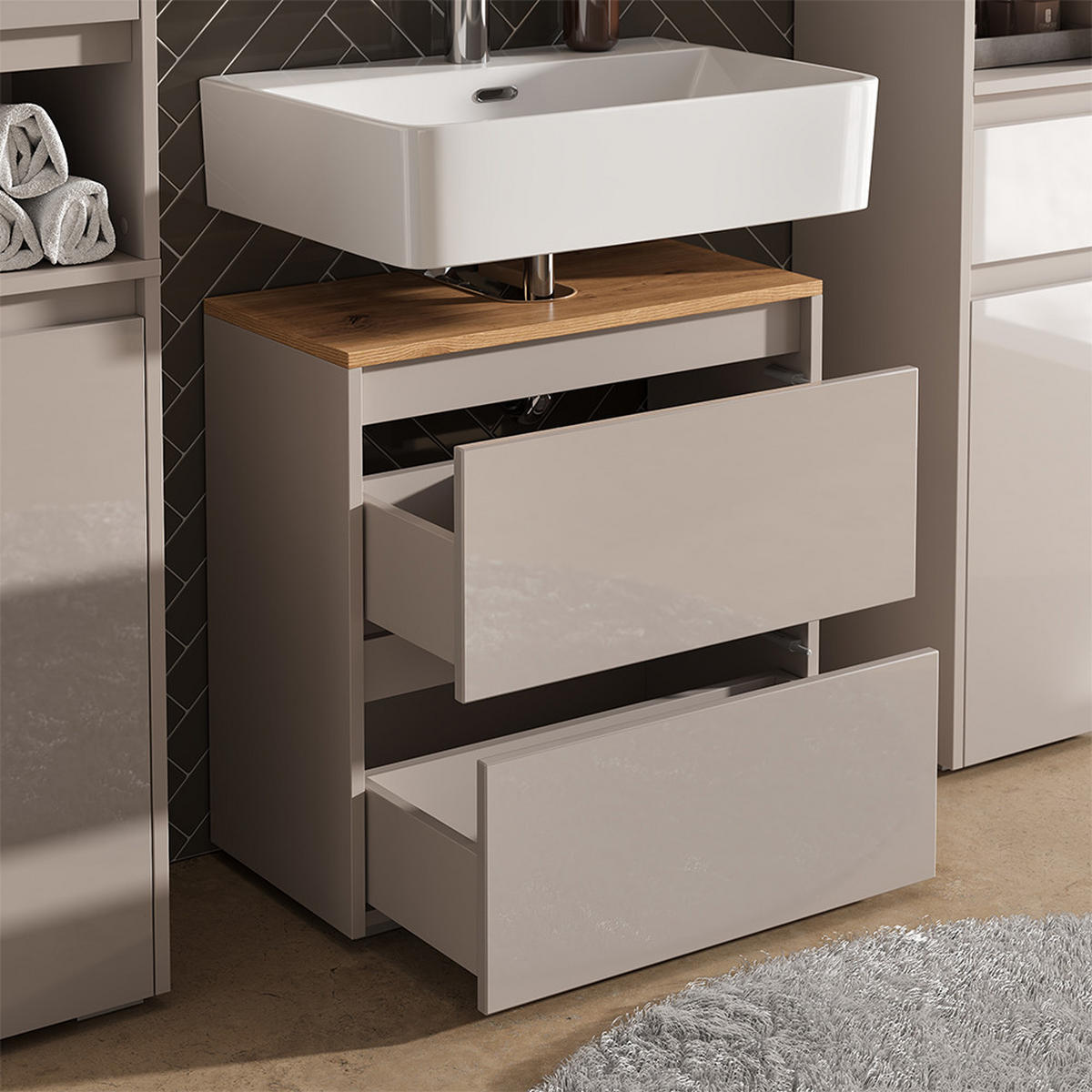 KUPAONSKI SET 4 KOMADA Majest Kašmir/Obrtnički rad - kašmir, leseni material (60.1/62/30.1cm) - Vicco