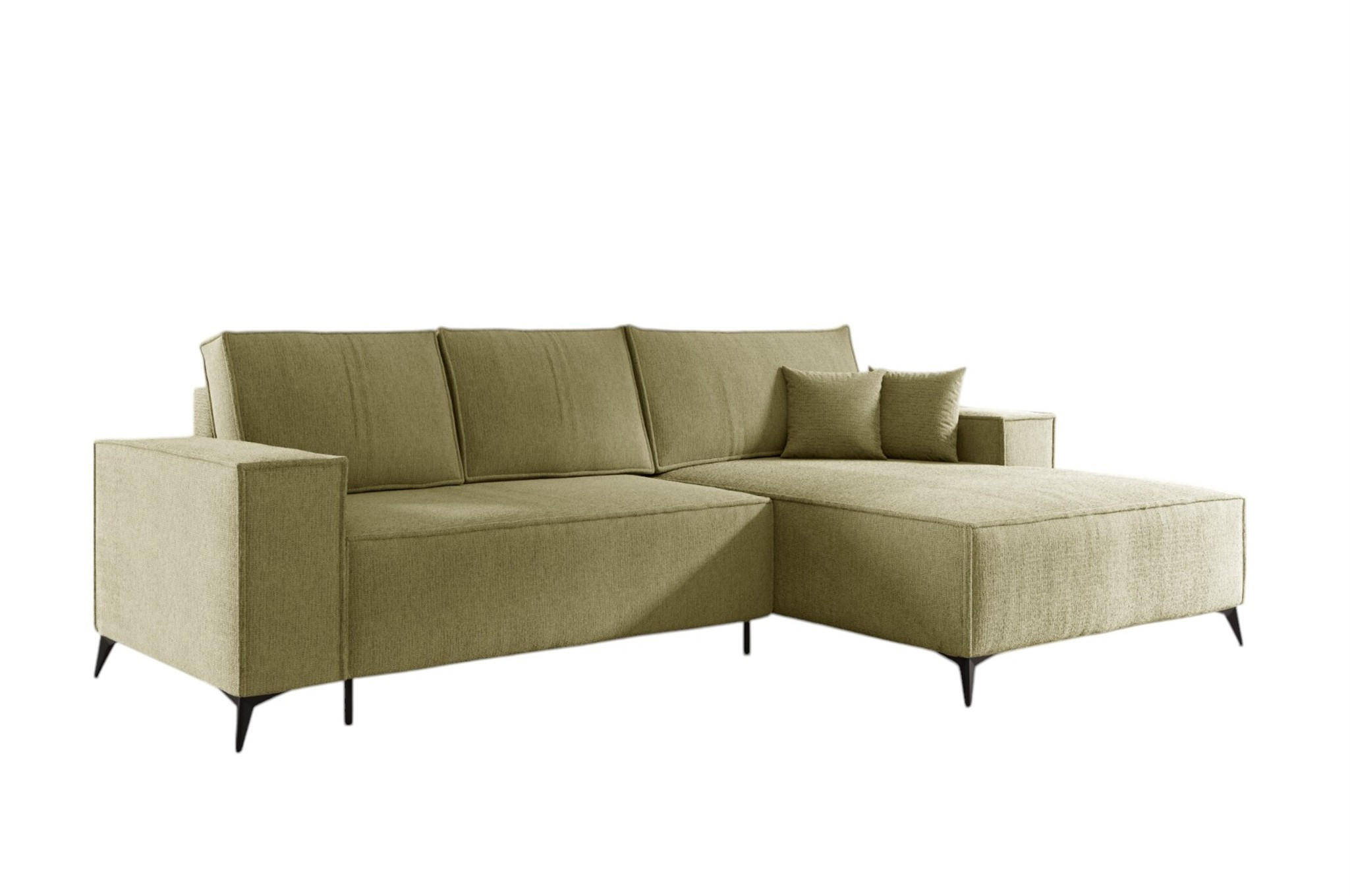 ECKSOFA Fiore - Grün, Holzwerkstoff/Textil (294/185cm) - Fun Möbel
