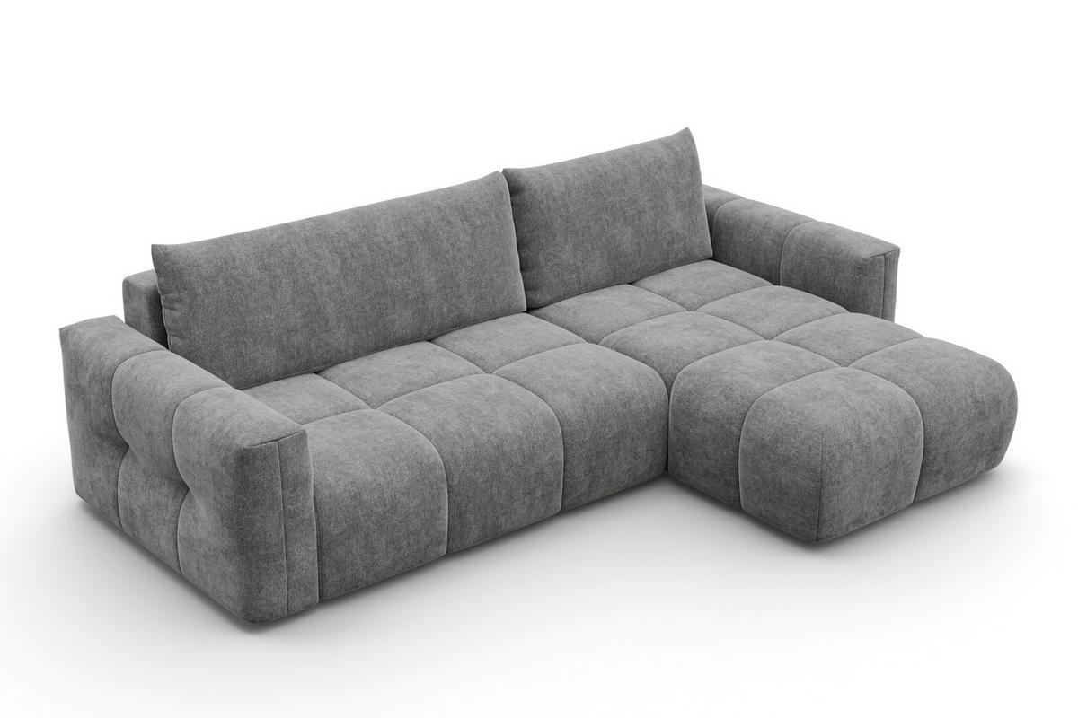 ECKSOFA VERONA 4-Sitzer rechts, Grau - Schwarz/Grau, Holz/Textil (266/173cm) - Courtois Laville