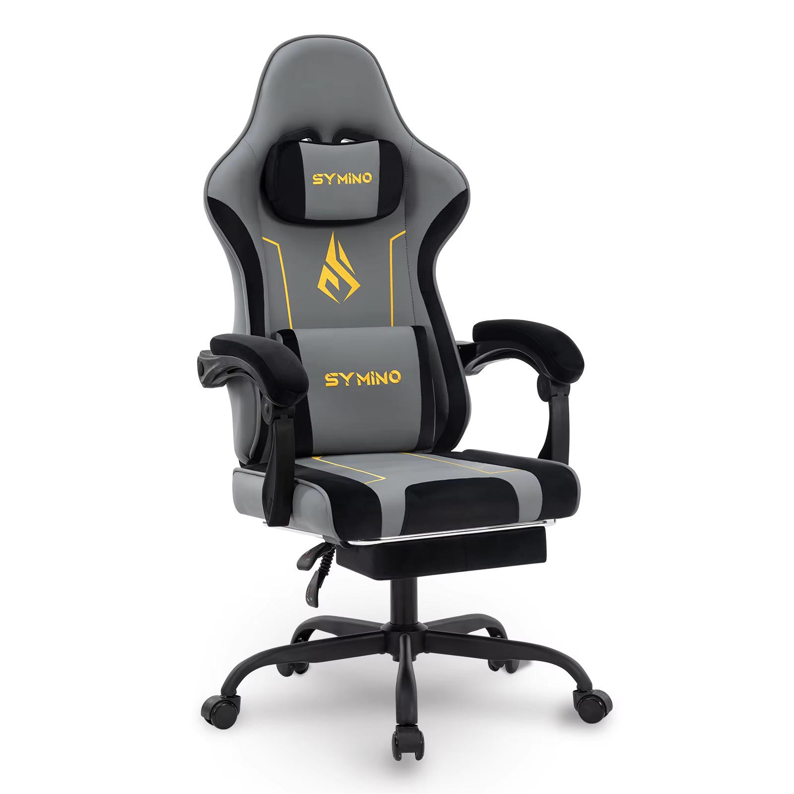 GAMINGSTUHL Racing mit Fußstütze Ergonomisch 130 kg Grau - Grau, Metall (52/133/45cm) - Kaket