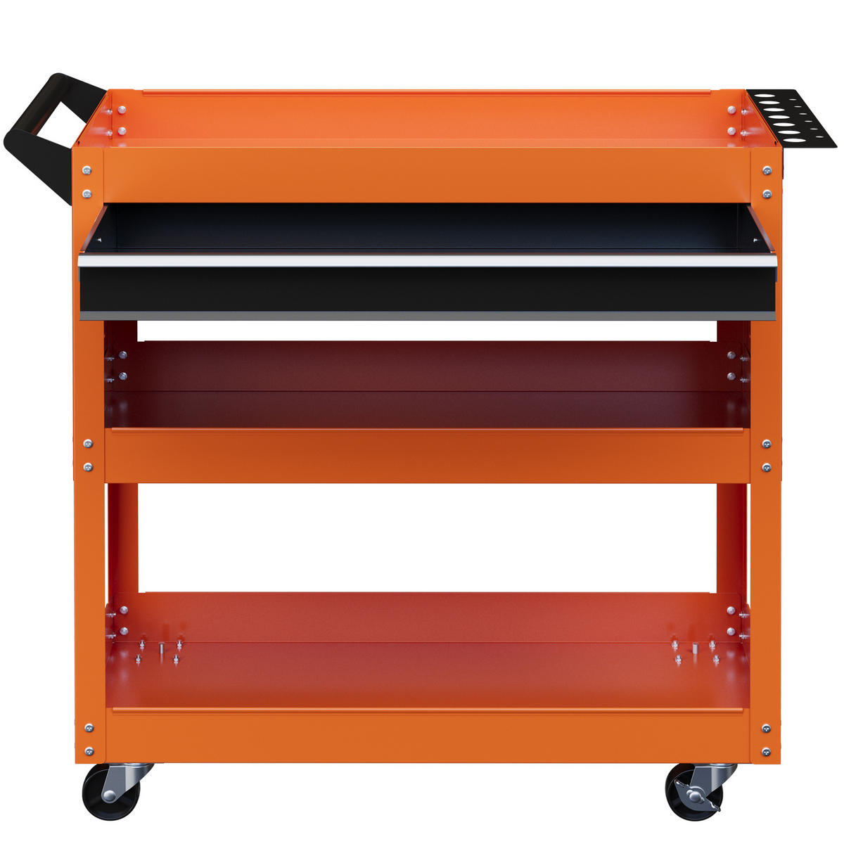 WERKZEUGWAGEN mit Schublade und 3 Ablagen, 82 x 35 x 76 cm, Orange - Multicolor, Kunststoff (35/76/82cm) - FORIOUS
