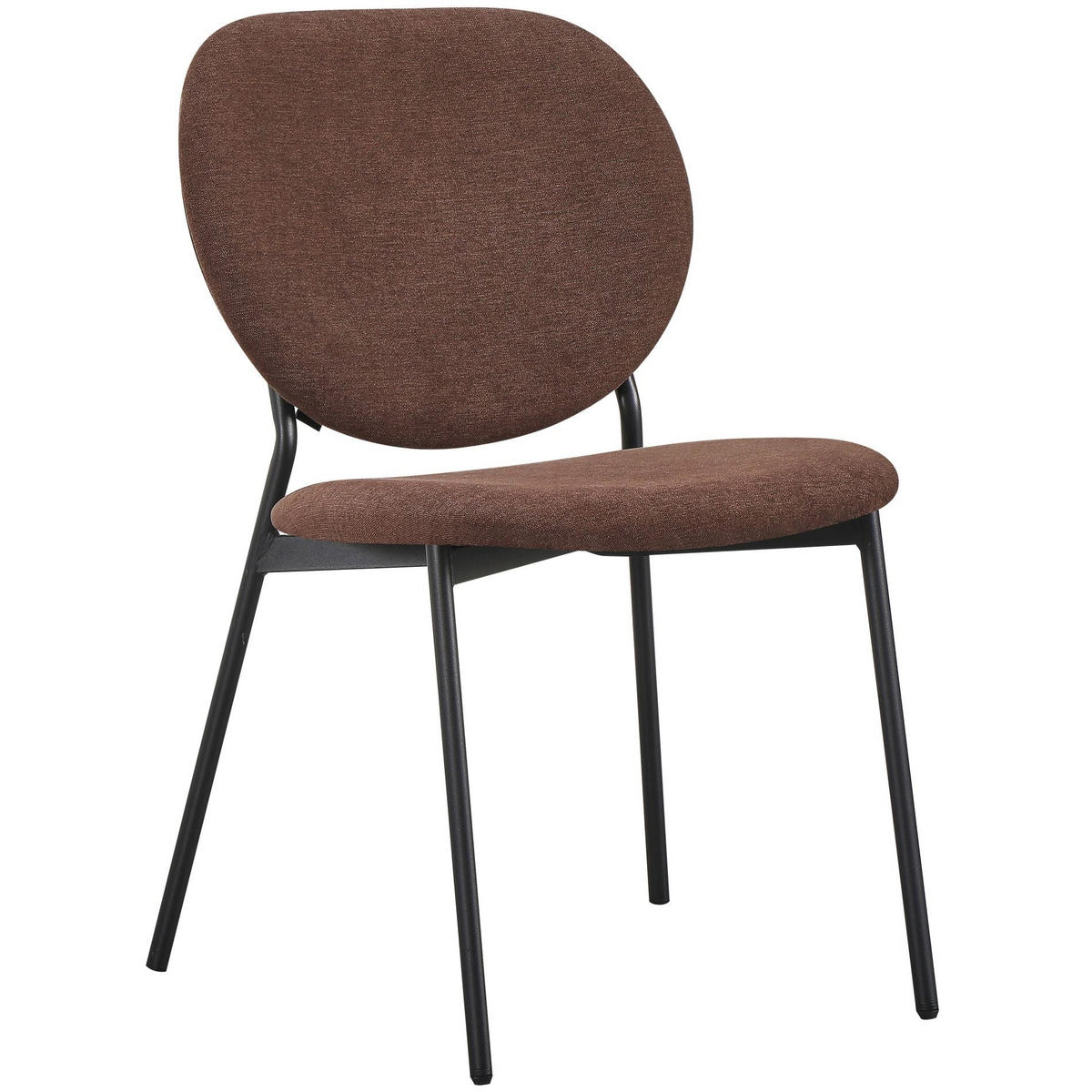 POLSTERSTUHL Broctalm Dunkelbraun - Dunkelbraun/Schwarz, Textil/Metall (49/79/46cm) - Selsey