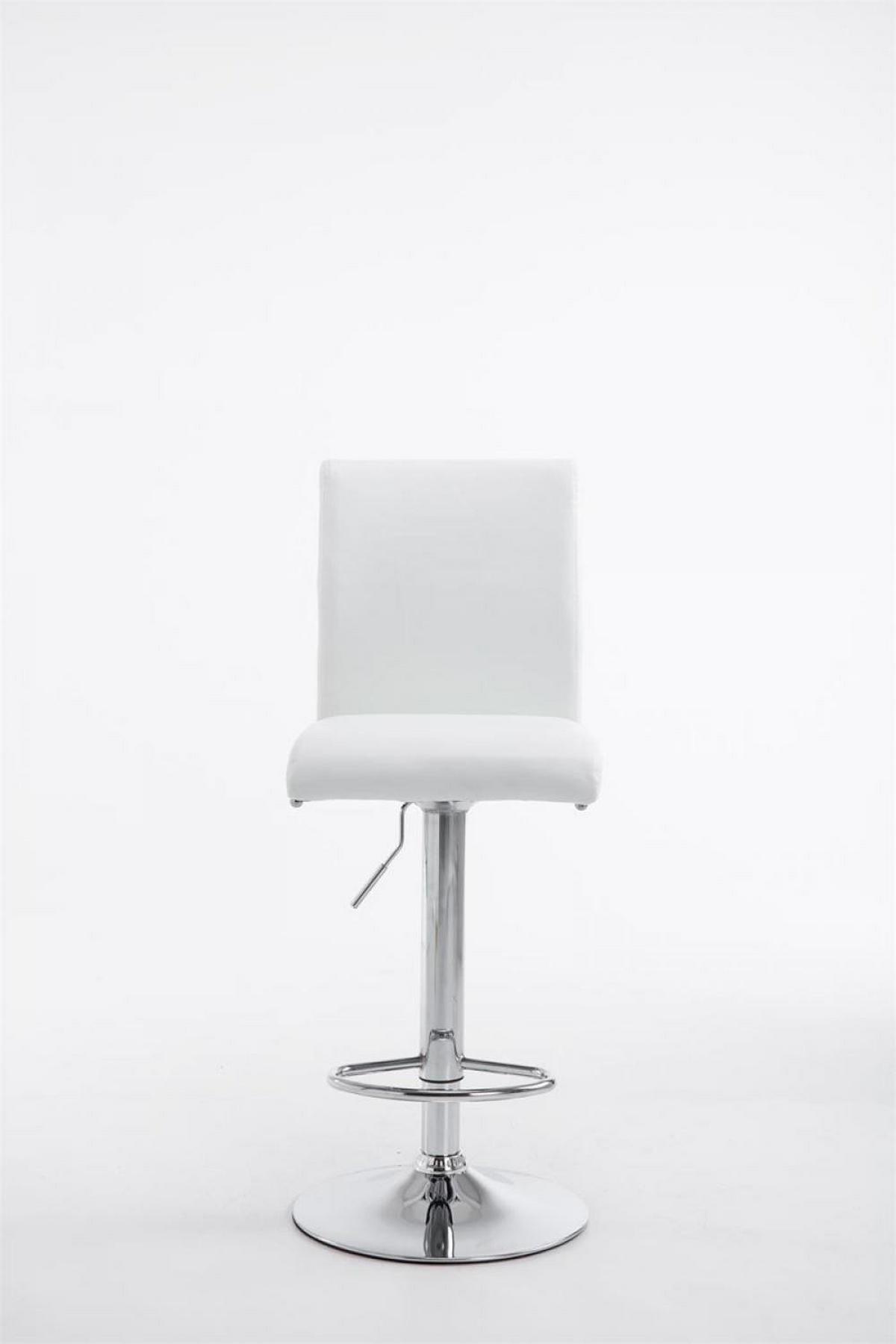 BARHOCKER Lederlook weiß - Chromfarben/Weiß, Textil/Metall (38.5/95/47cm) - CLP
