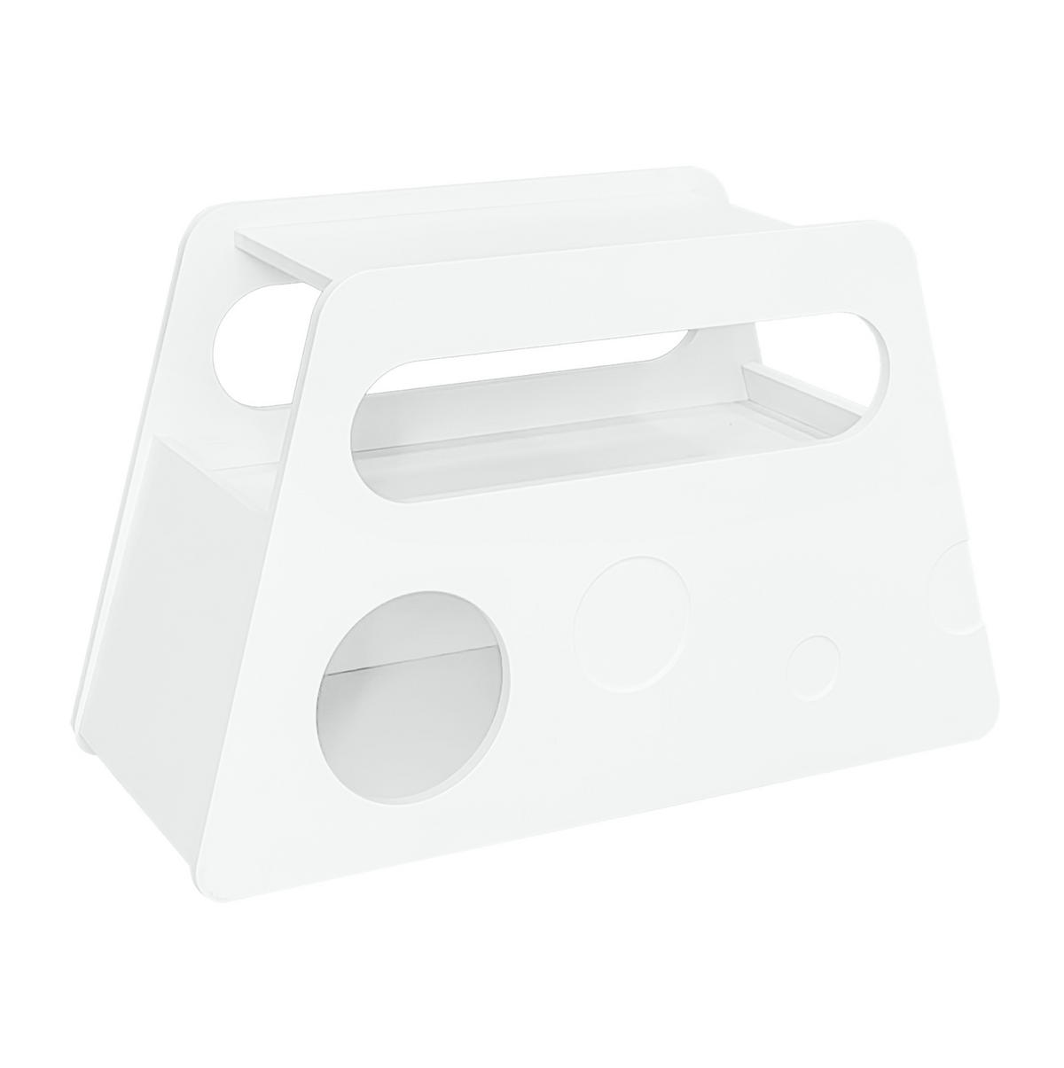 BEISTELLTISCH mit Rollen 81/33/51,5 cm in Weiß – mobil und platzsparend - Weiß, Holzwerkstoff (81/33/51.5cm) - BEAOK