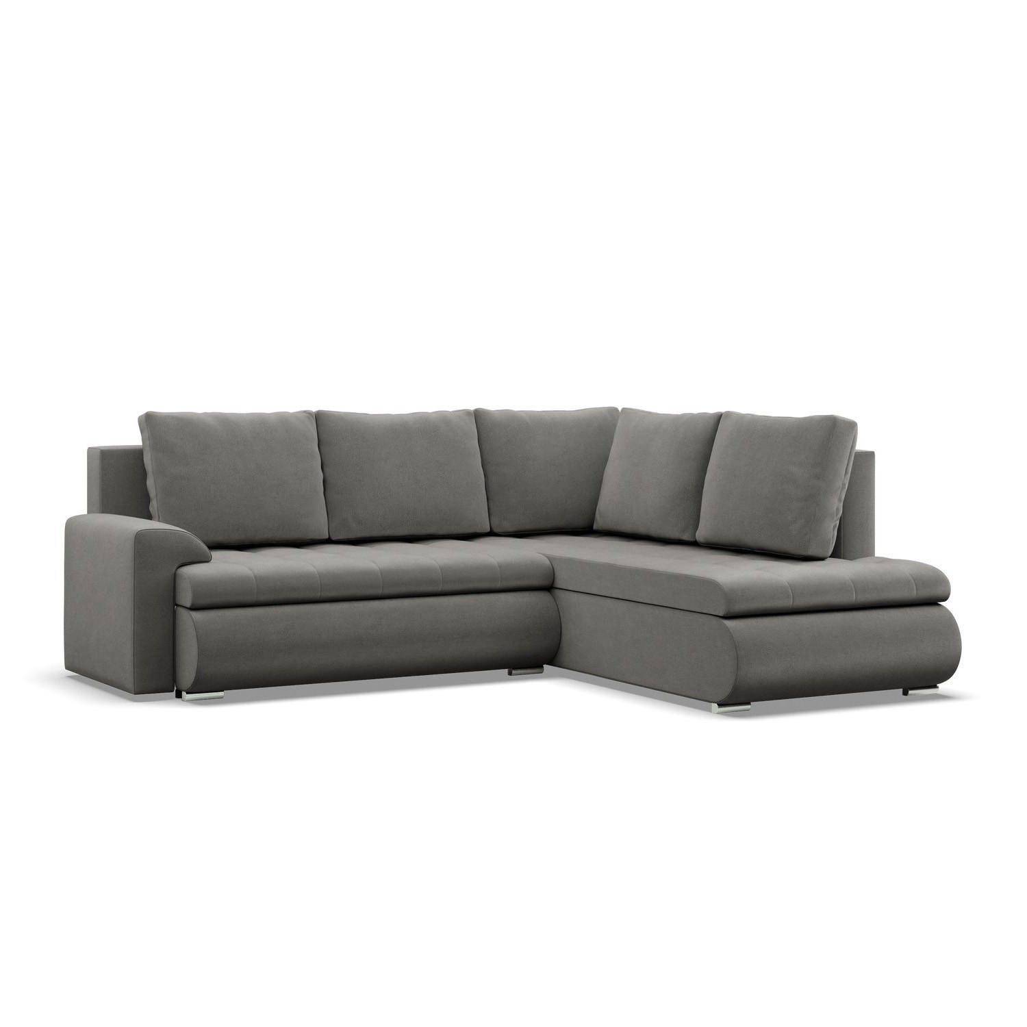 ECKSOFA RECHTS MIT SCHLAFFUNKTION FORESTA, Hellgrau - Hellgrau, Textil (230/200cm) - Mebligo