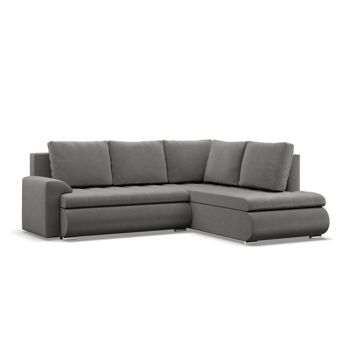 ECKSOFA RECHTS MIT SCHLAFFUNKTION FORESTA, Hellgrau - Hellgrau, Textil (230/200cm) - Mebligo