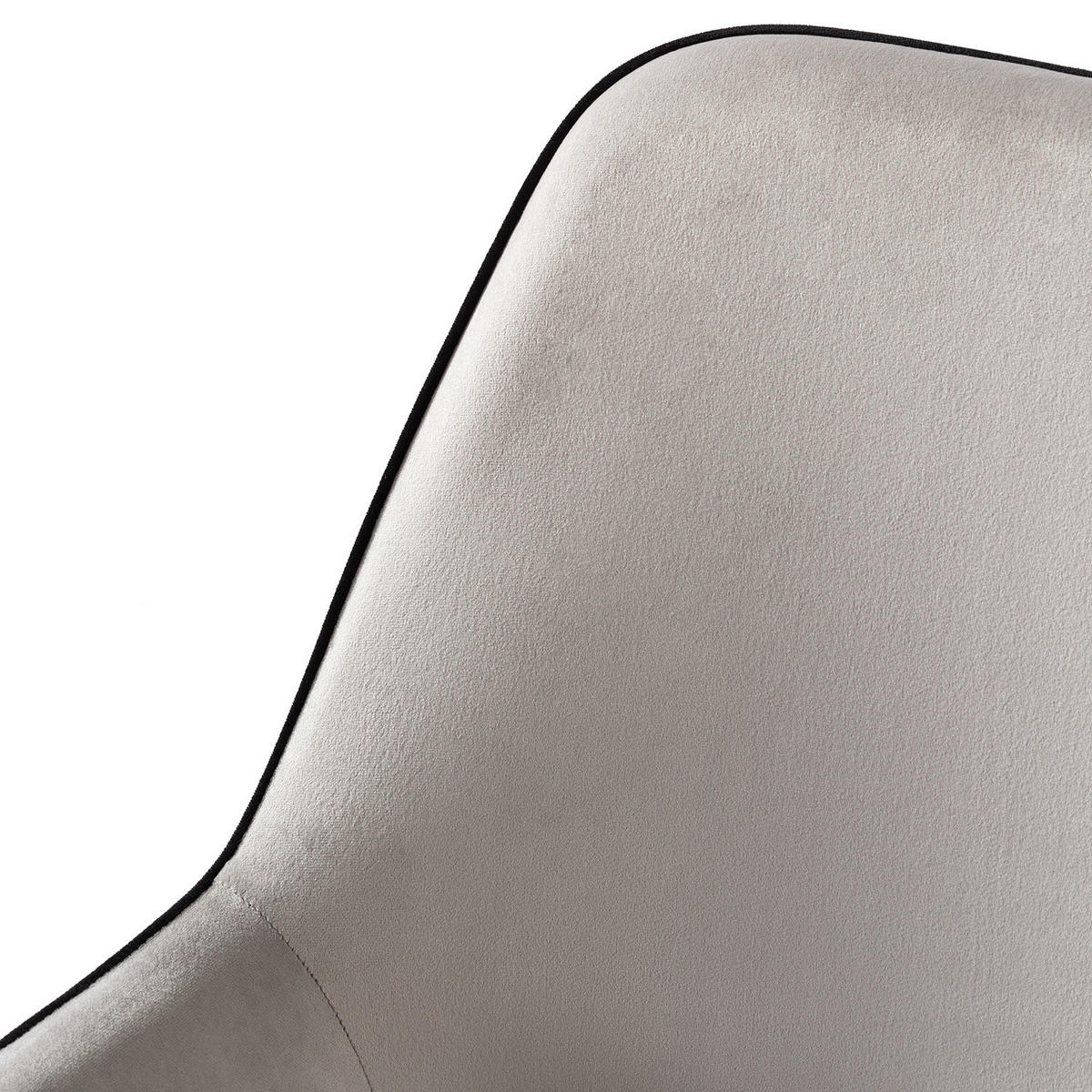 POLSTERSTUHL - Samt & Webstoff / Metall, 2er-Set - Grau, Textil (58/89/58cm) - home24