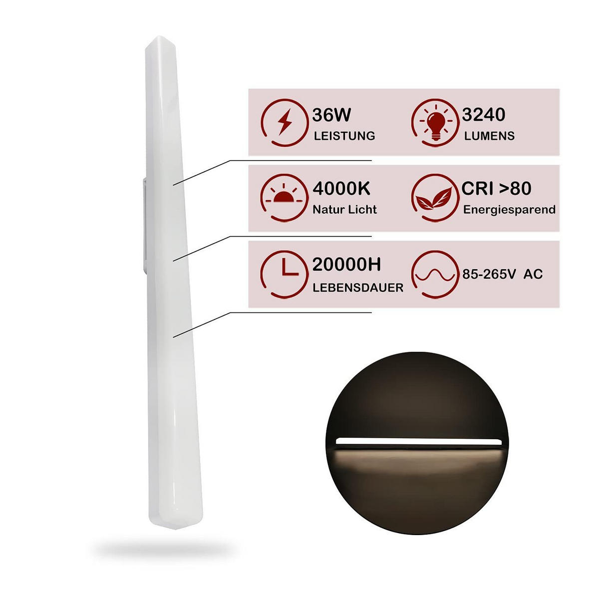 LED-DECKENLEUCHTE Ahri 90/4.5/5cm - Weiß, Metall (90/4.5/5cm) - ZMH